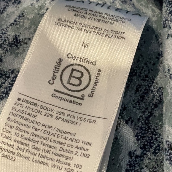 Athleta Leggings Women’s Size Medium M Elation Textured 7/8 Meadow Snowfall - Picture 7 of 9